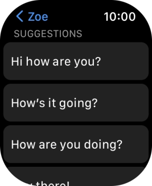 Press the required quick reply.