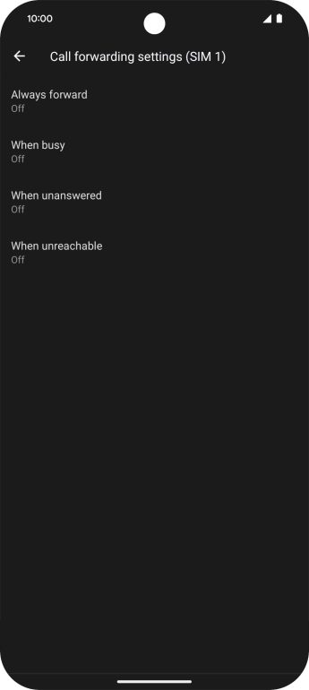 Press the required divert type.