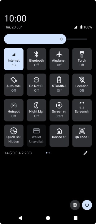 Press the settings icon.