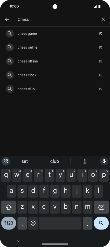 Key in the name or subject of the required app and press the search icon.