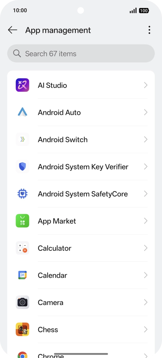 Press the required app.