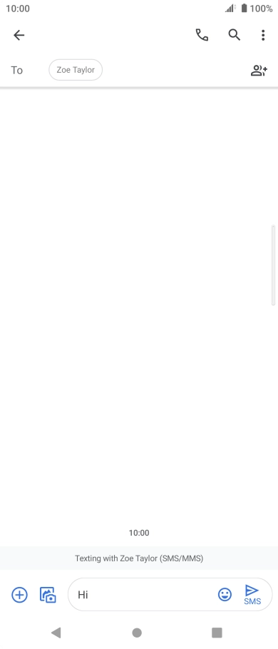 Press the send icon when you've finished your SMS.