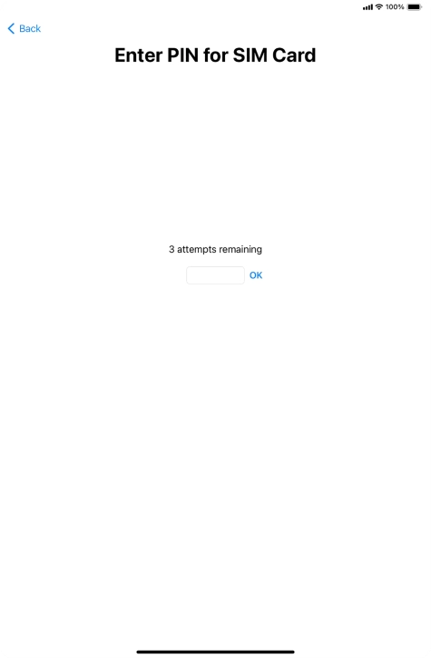 If your SIM is locked, key in your PIN and press OK. The default PIN is 1111.