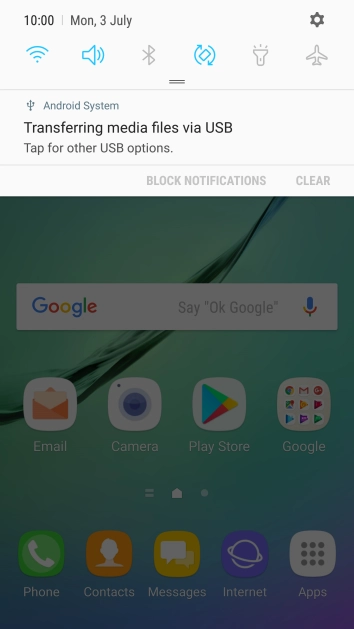 Press the settings icon.