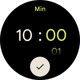 Slide your finger up or down on the screen to set the required time.
