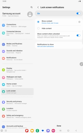 Press the required settings to turn them on or off.