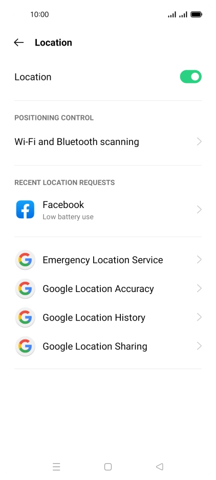 Press Google Location Accuracy.
