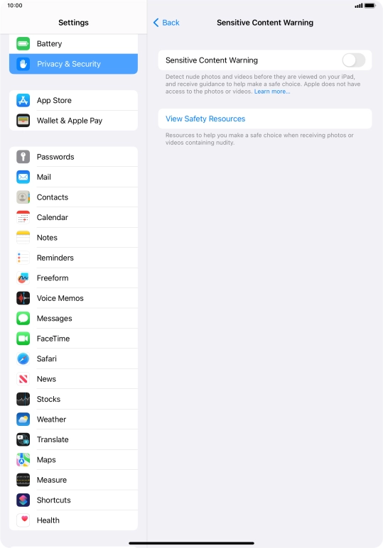 Press the indicator next to 
