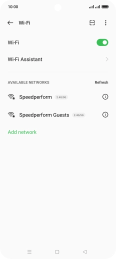 Press the required Wi-Fi network.