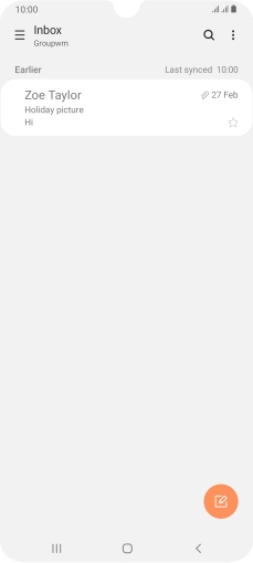 Slide your finger right starting from the left side of the screen.