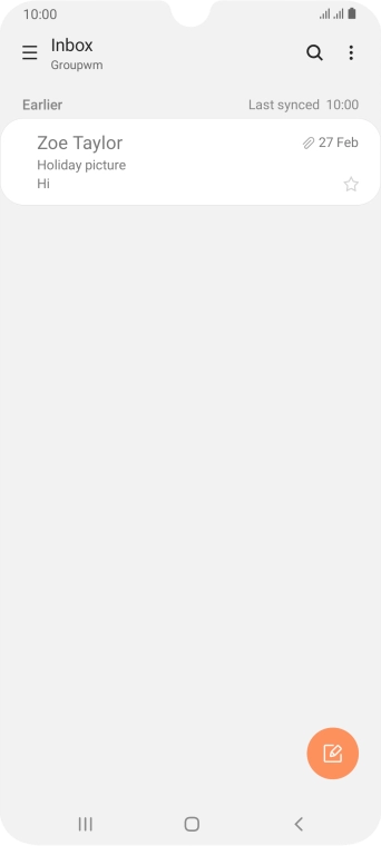 Slide your finger right starting from the left side of the screen.