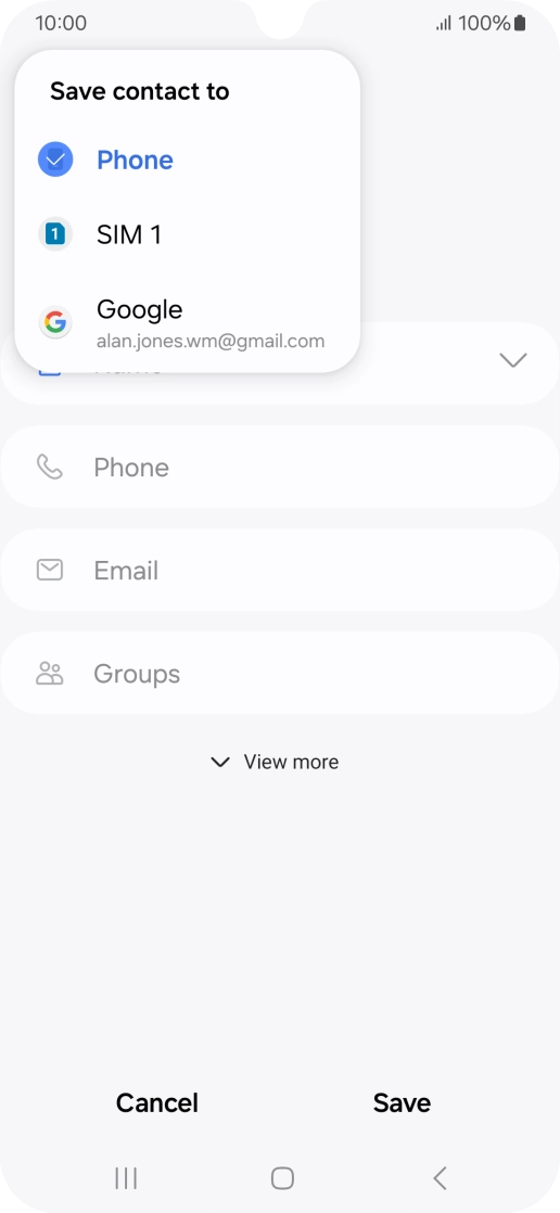 Press the required Google account.