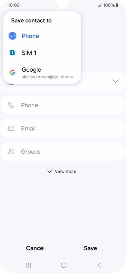 Press the required Google account.