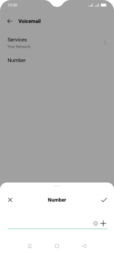 Key in +447953222222 and press the confirm icon.