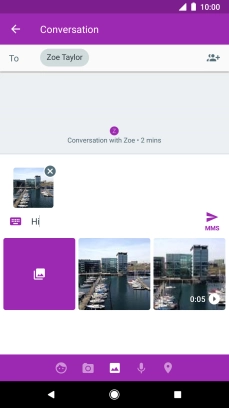 Press the send icon when you've finished your picture message.