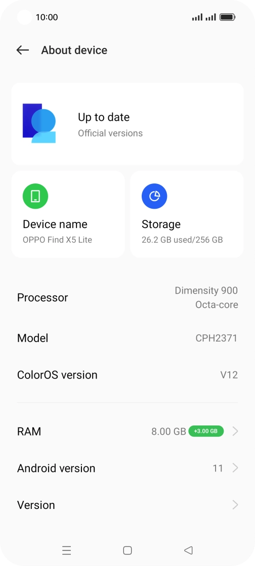 Press the first field. If a new software version is available, it's displayed. Follow the instructions on the screen to update the phone software.