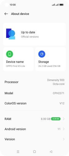 Press the first field. If a new software version is available, it's displayed. Follow the instructions on the screen to update the phone software.
