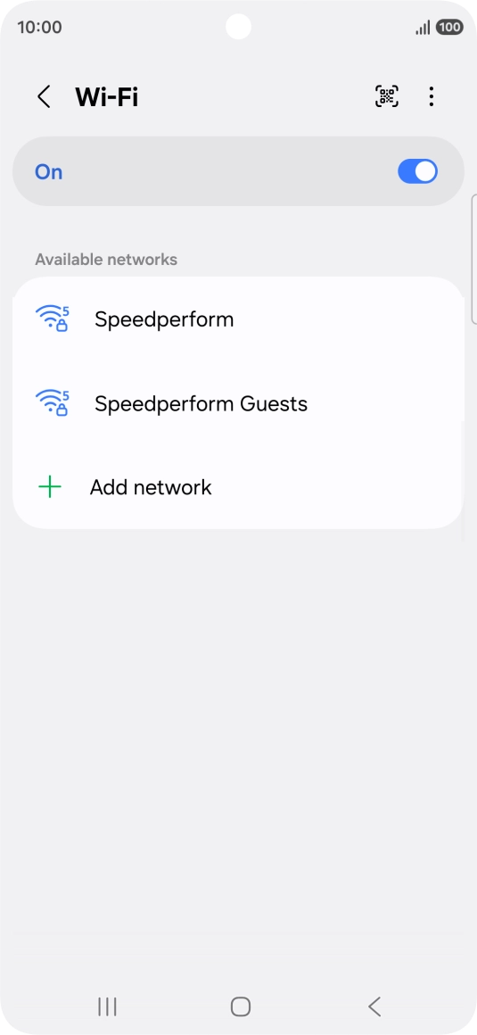 Press the required Wi-Fi network.