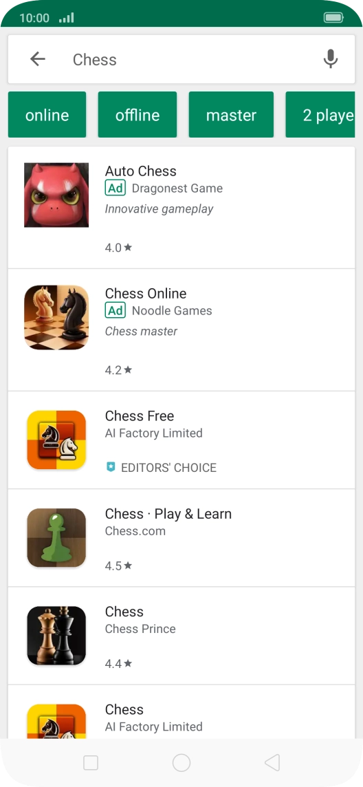 Press the required app.