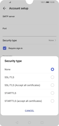 Press None to turn off the function.