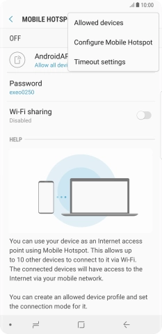 Press Configure Mobile Hotspot.