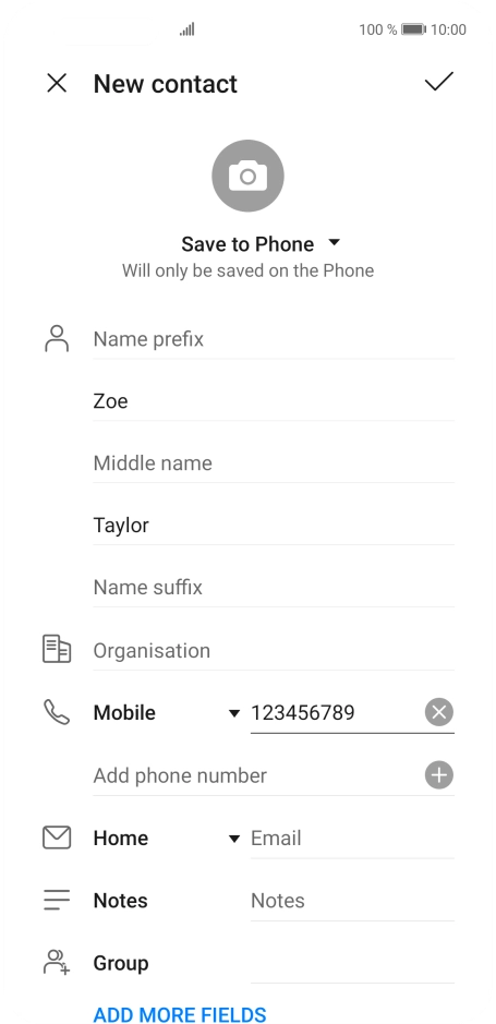 Press the confirm icon.