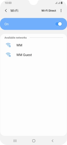 Press the required Wi-Fi network.