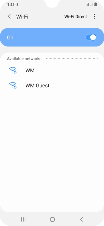Press the required Wi-Fi network.
