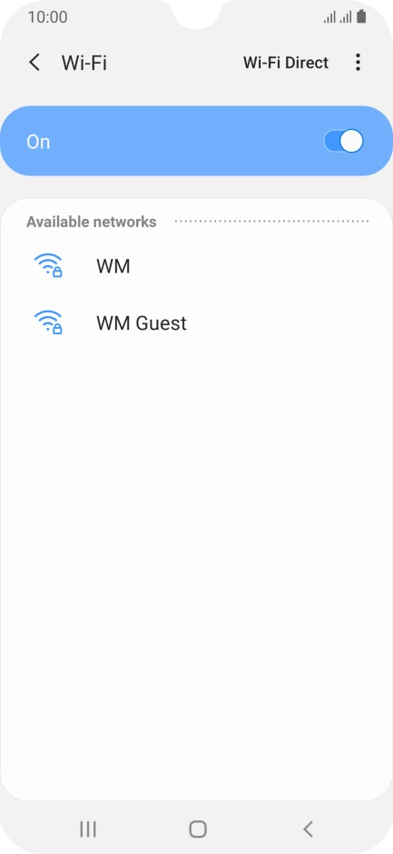 Press the required Wi-Fi network.
