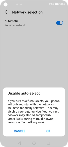 Press OK and your phone will search for networks.