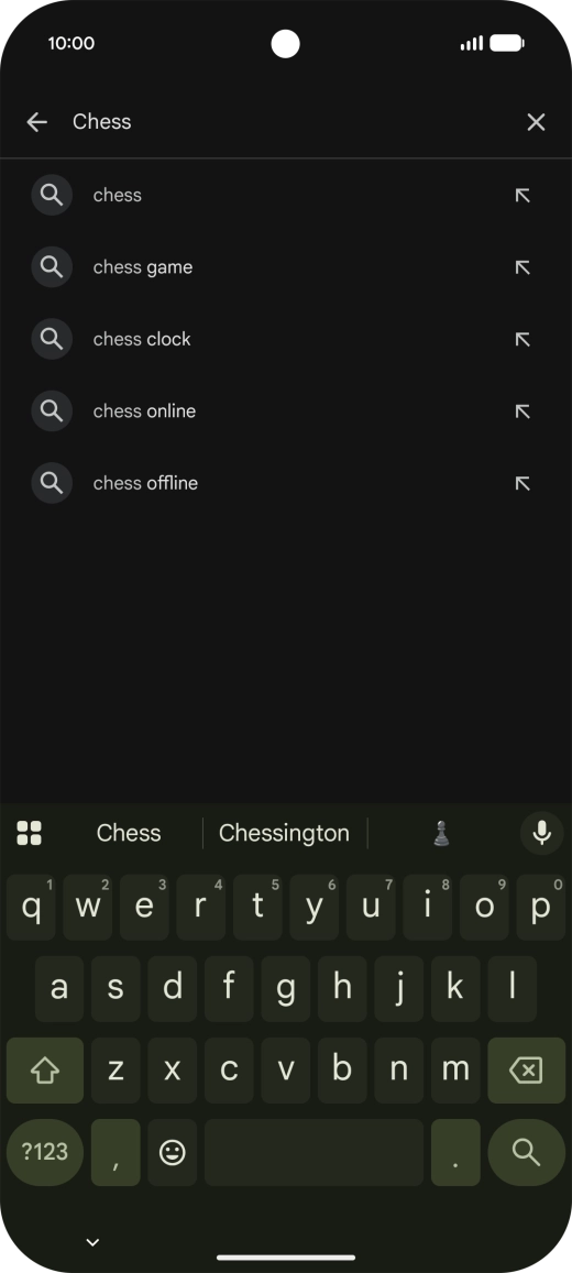 Key in the name or subject of the required app and press the search icon.