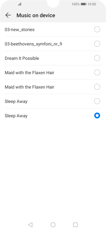 Once you've found a ring tone you like, press the Return key twice.