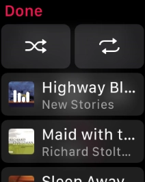 Press the shuffle icon to turn the function on or off.