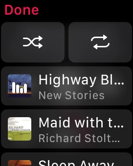 Press the shuffle icon to turn the function on or off.