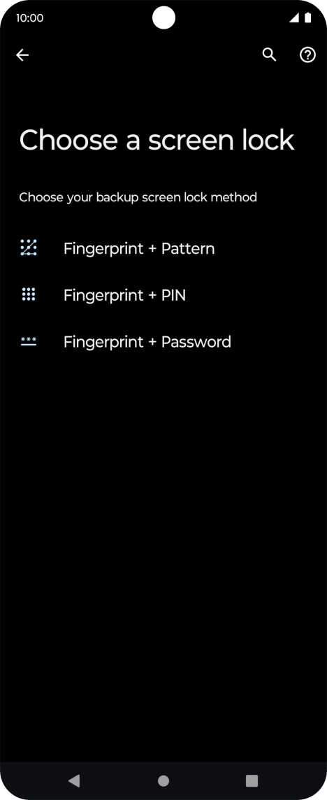 Press the required phone lock code and follow the instructions on the screen to create an additional phone lock code.