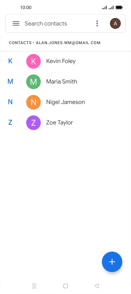 Press the required contact.