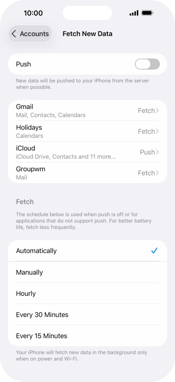 If you turn off the function, press the required setting.