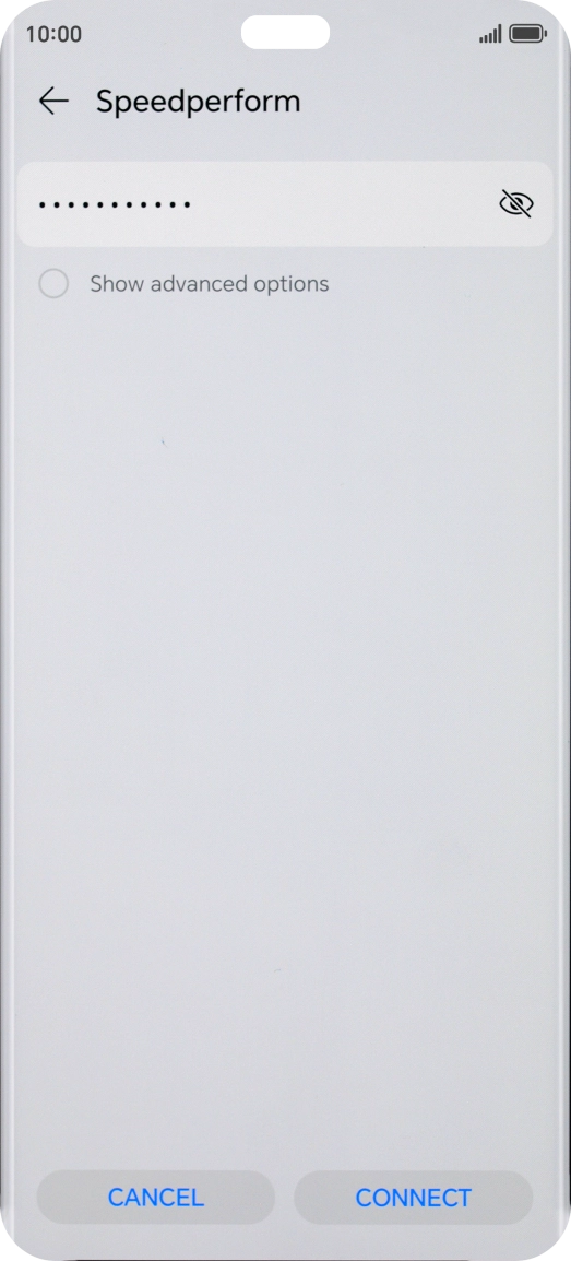 Key in the password for the Wi-Fi network and press CONNECT.