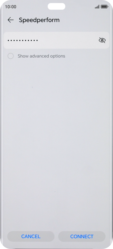 Key in the password for the Wi-Fi network and press CONNECT.