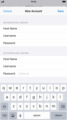 Press Password and key in the password for your email account.