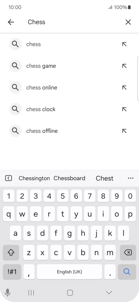 Key in the name or subject of the required app and press the search icon.