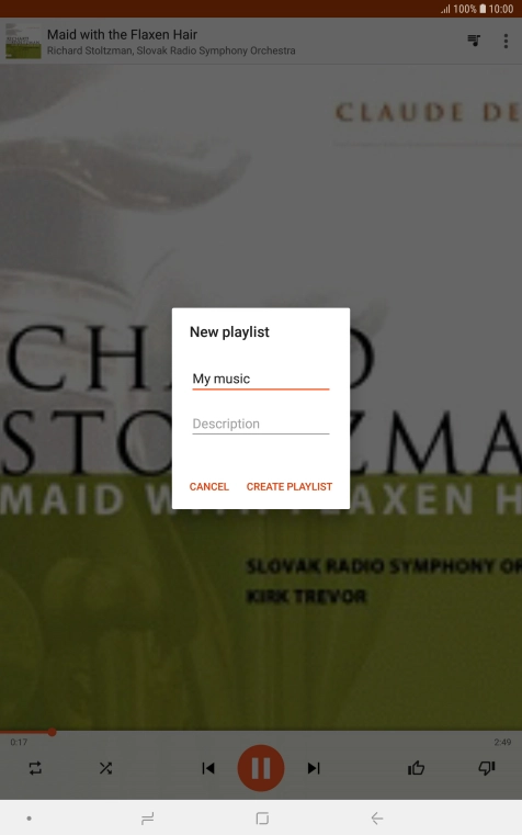 Key in a name for the playlist and press CREATE PLAYLIST.