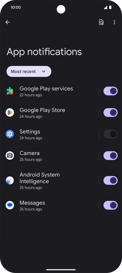 Press the drop down list.