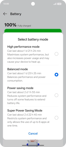 Press the indicator next to 