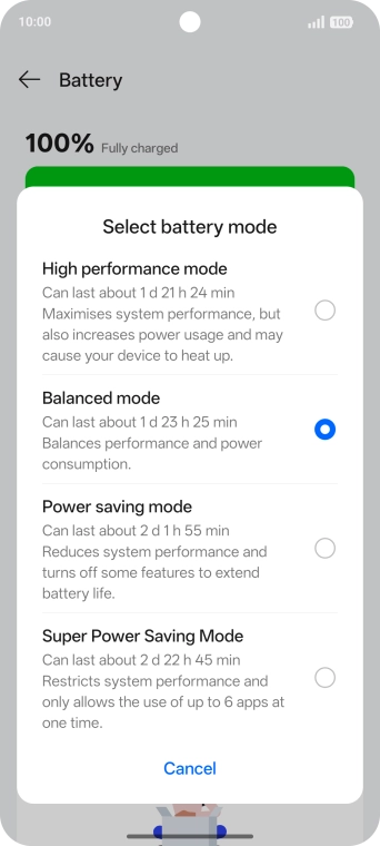 Press the indicator next to 