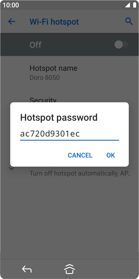 Key in the required password and press OK.