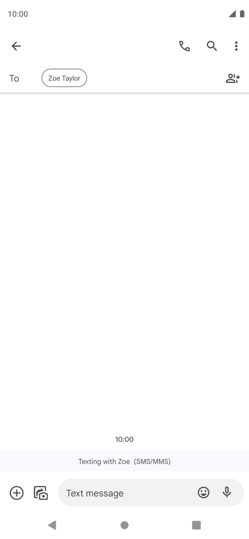 Press the text input field and write the text for your SMS.