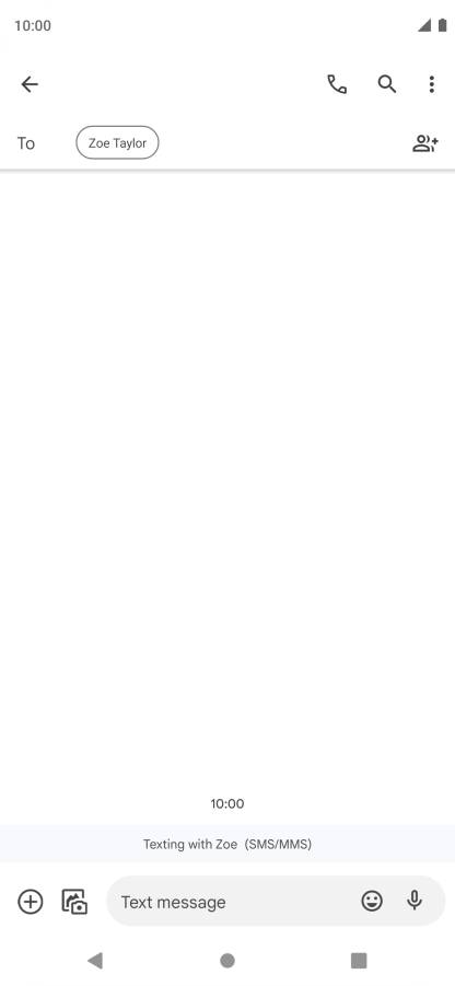 Press the text input field and write the text for your SMS.
