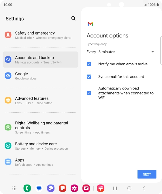 Press the drop down list below 