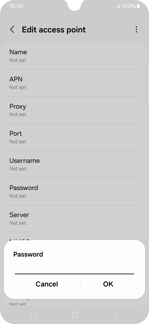 Key in secure and press OK.
